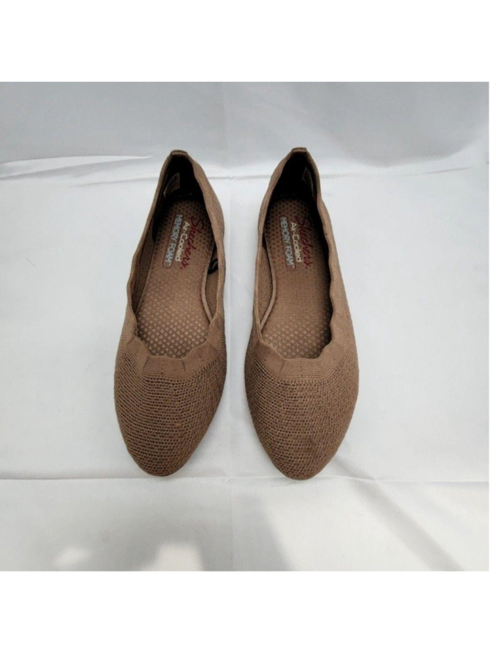 Skechers Shoes Womens 8 Brown Knit Ballet Flats Slip On Memory Foam Casual - Picture 3 of 6
